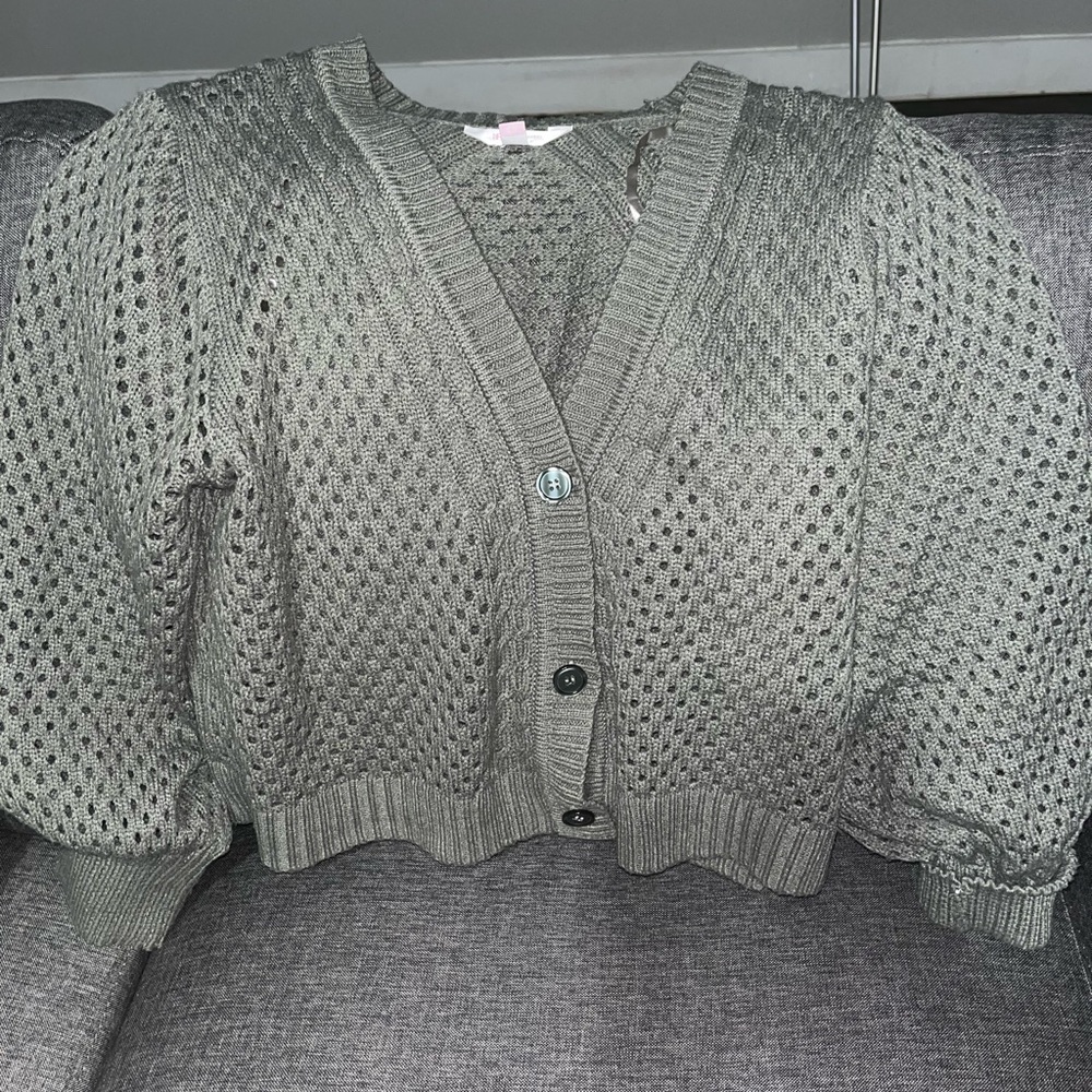 Women's Olive Crochet Sweater